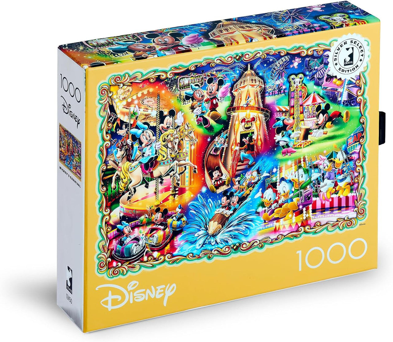 Ceaco Puzzle: Disney: Mickey's Carnival 1000 Piece Puzzle (Silver Select: Giftable package with silver foil accents)