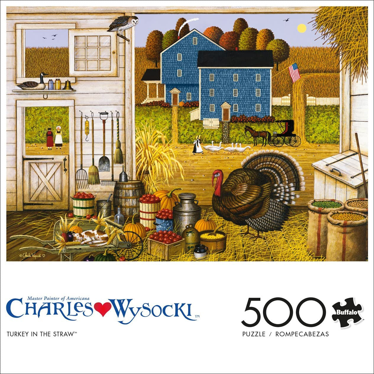 Charles Wysocki AMERICANA: Turkey in the Straw 500 Piece Jigsaw Puzzle