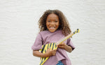 Tinkertar  - Yellow Zebra Flying V Guitar - 1 Stringed Guitar for Kids: Intro to Music