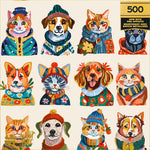 Gold Collection: Dressy Dogs, Cozy Cats 500 Piece Puzzle