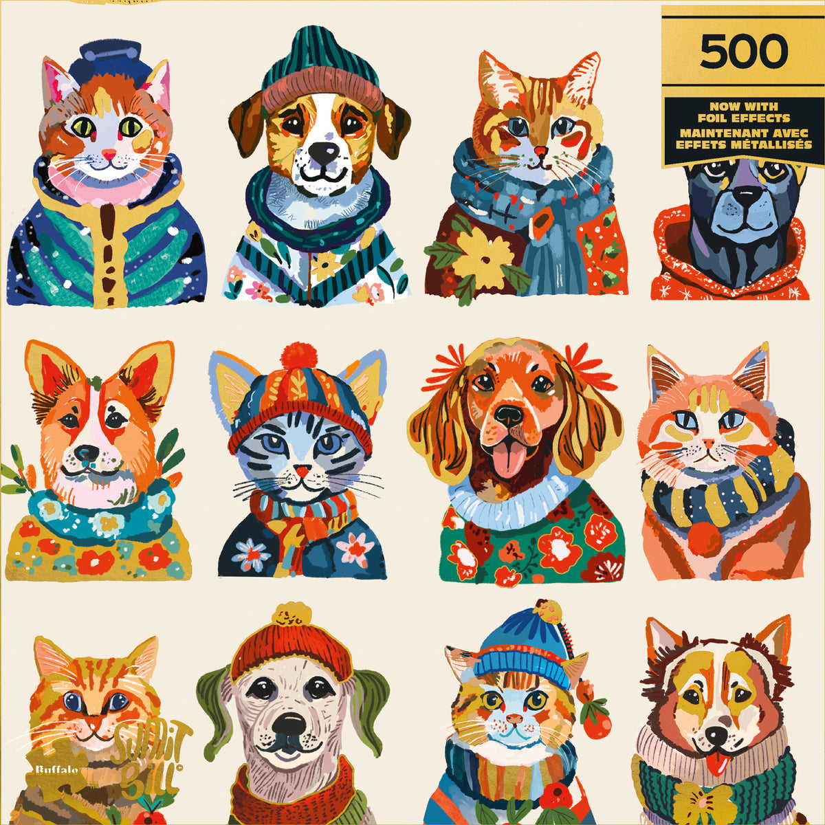 Gold Collection: Dressy Dogs, Cozy Cats 500 Piece Puzzle