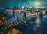 Ceaco Puzzle: Moonlight Over Manhattan 1000 Piece Puzzle (Silver Select: Giftable package with silver foil accents)