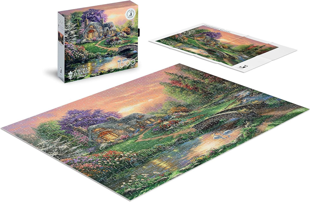 Ceaco Puzzle: Thomas Kinkade: Sweetheart Retreat  1000 Piece Puzzle (Silver Select: Giftable package with silver foil accents)