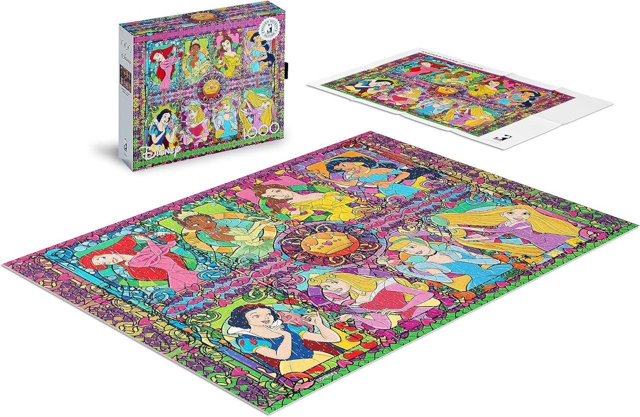 Ceaco Puzzle: Disney: Stained Glass Princess 1000 Piece Puzzle (Silver Select: Giftable package with silver foil accents)