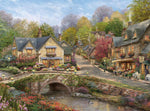 Ceaco Puzzle: Summer in Cobblestone Village 1000 Piece Puzzle (Silver Select: Giftable package with silver foil accents)