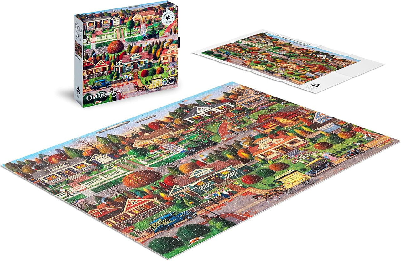 Charles Wysocki - Labor Day in Bungalowville 1000 Piece Puzzle (Silver Select Edition - Giftable package with silver foil accents)