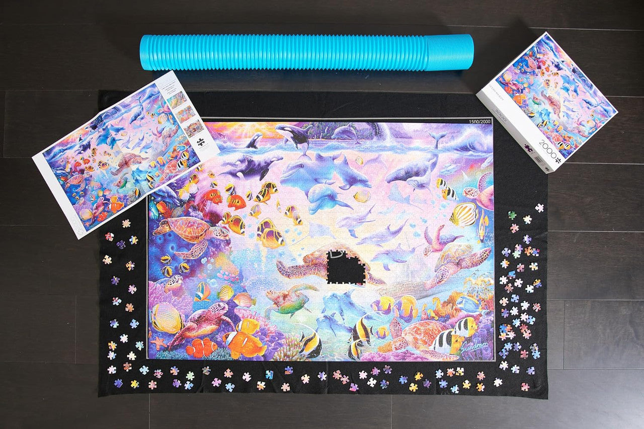 Jumbo Roll-Up Puzzle Mat – Fits Up to 2000 Pieces – Easy Storage & Cleanup – Preserve Your Jigsaw Puzzle!