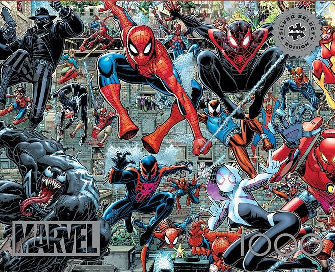 Marvel - Spider-verse 1000 Piece Puzzle - Silver Select: Giftable Box With Silver Foil Accents