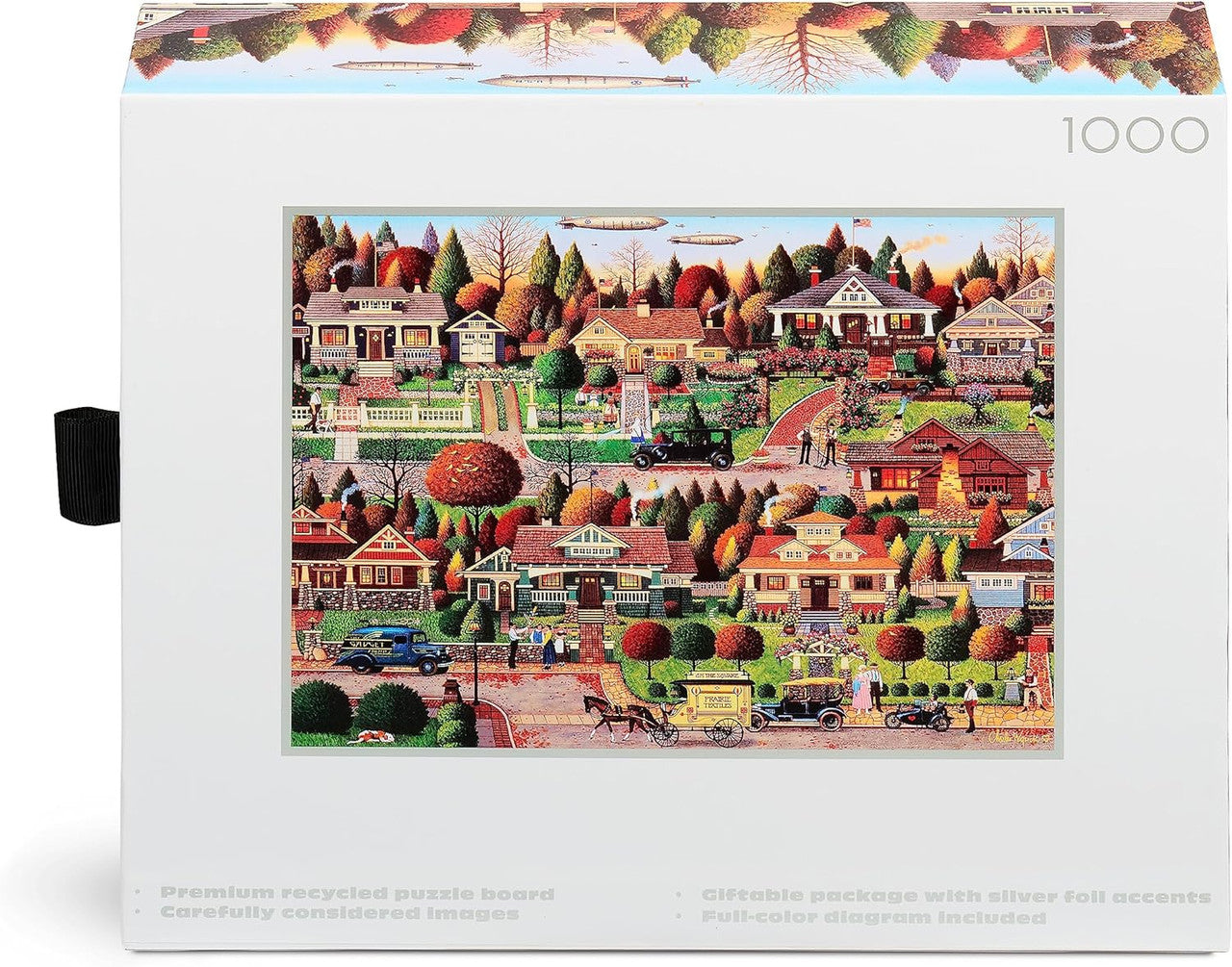 Charles Wysocki - Labor Day in Bungalowville 1000 Piece Puzzle (Silver Select Edition - Giftable package with silver foil accents)