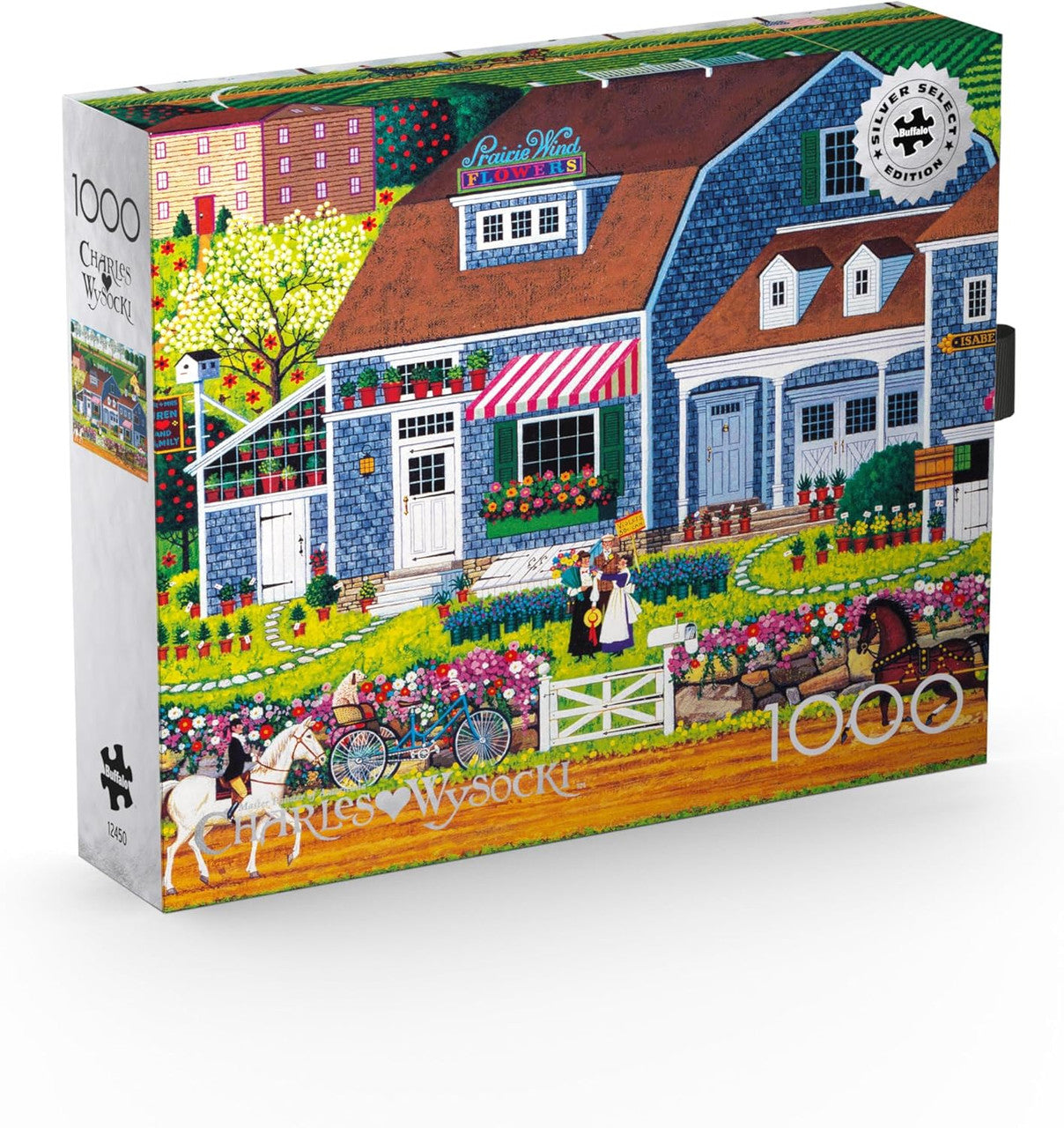 Charles Wysocki: Prairie Wind Flowers 1000 Piece Puzzle - Silver Select: Giftable Box With Silver Foil Accents