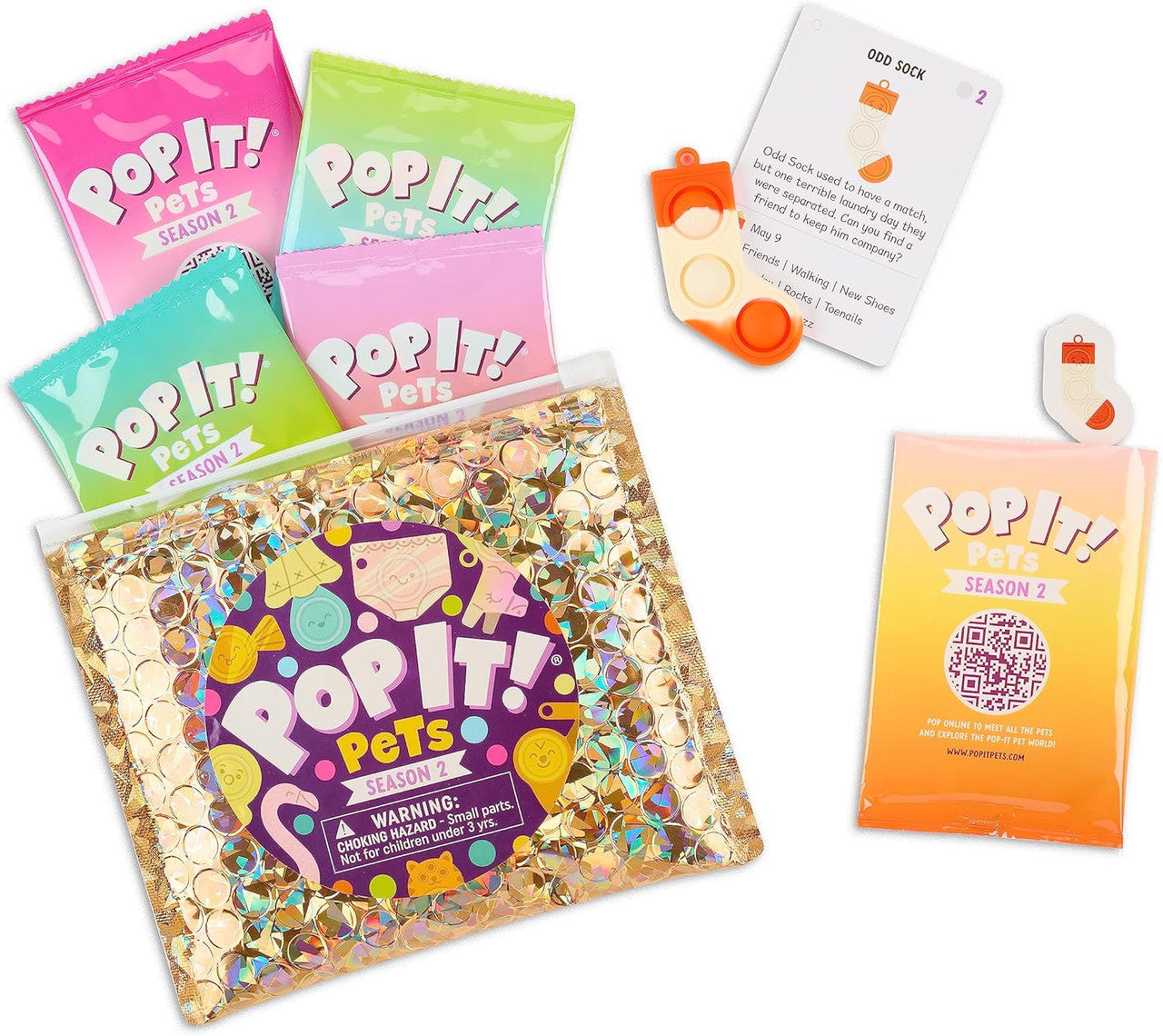 Pop It! Pets Season 2 Collectible Pop It Characters: Sensory Fidget Toy