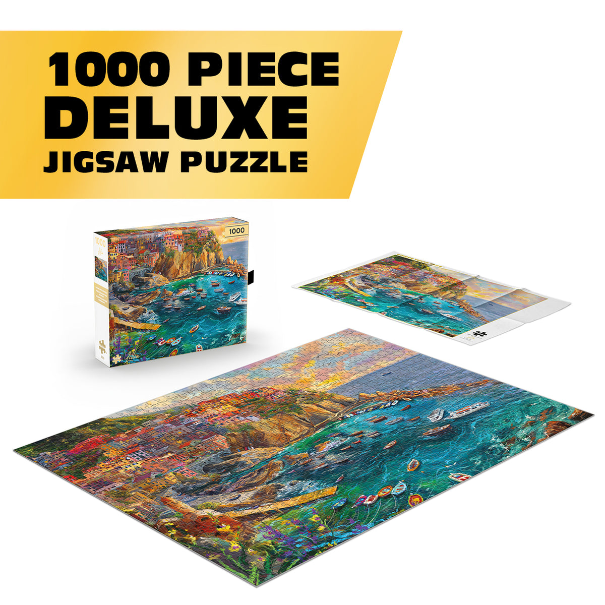 Gold Collection: Cinque Terre Seas – 1000 Piece Jigsaw Puzzle