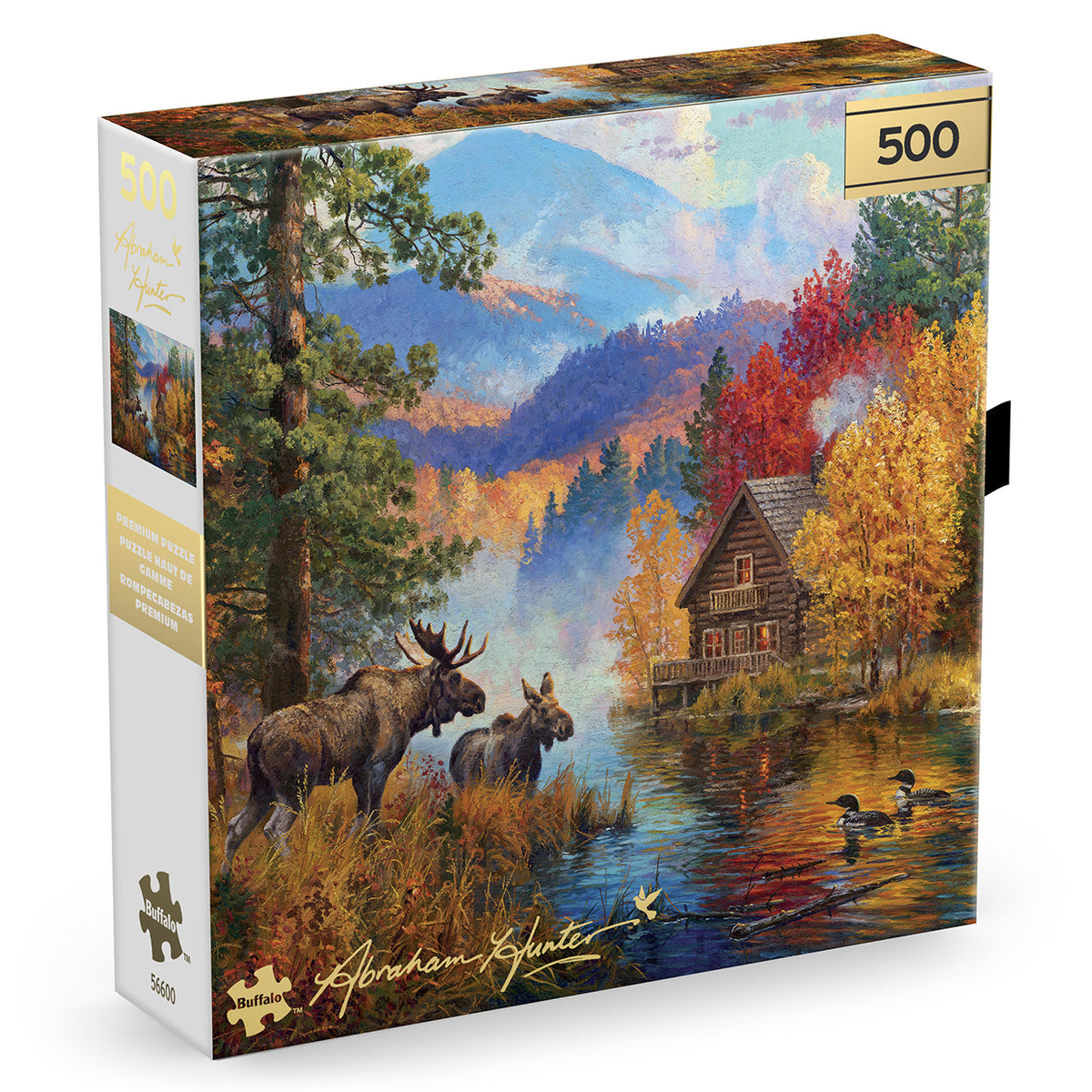 Gold Collection – Adirondack Lake 500 Piece Jigsaw Puzzle - Abraham Hunter