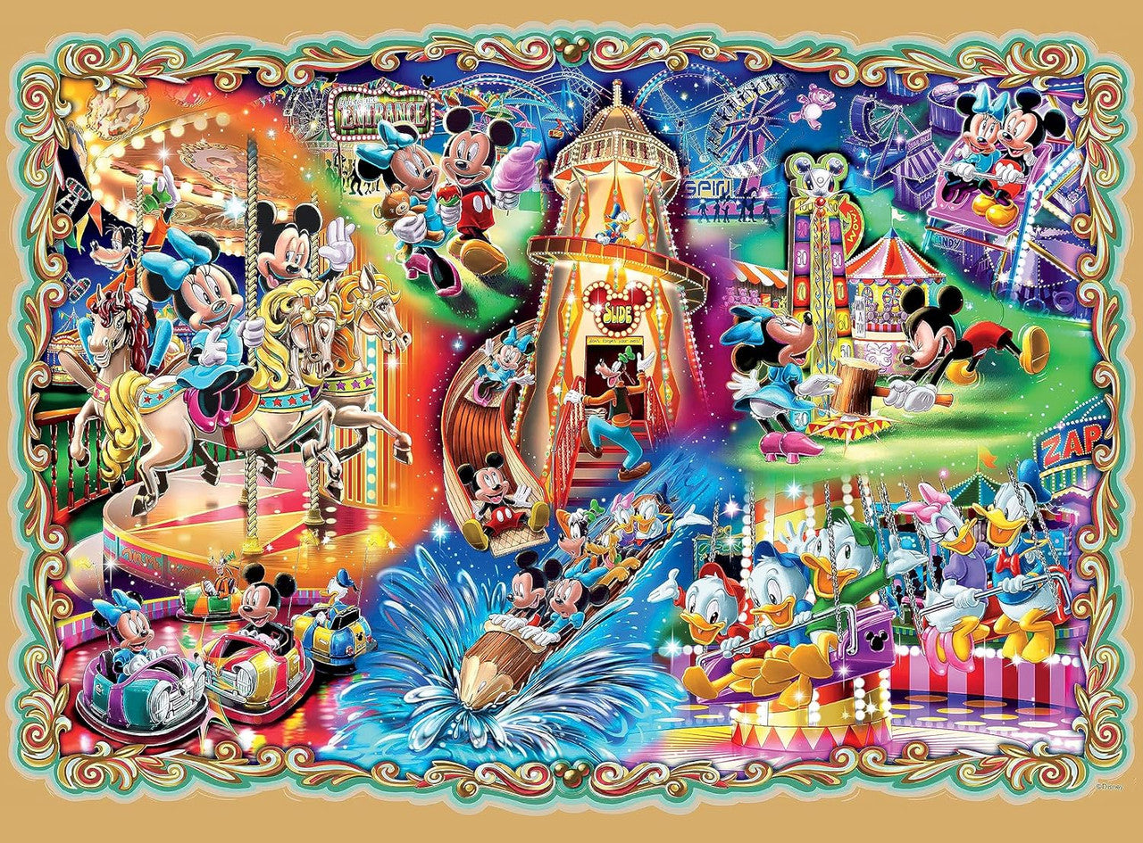 Ceaco Puzzle: Disney: Mickey's Carnival 1000 Piece Puzzle (Silver Select: Giftable package with silver foil accents)