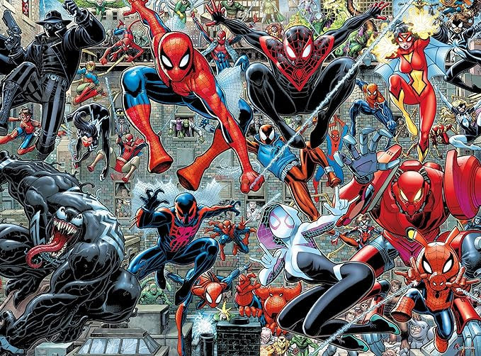 Marvel - Spider-verse 1000 Piece Puzzle - Silver Select: Giftable Box With Silver Foil Accents