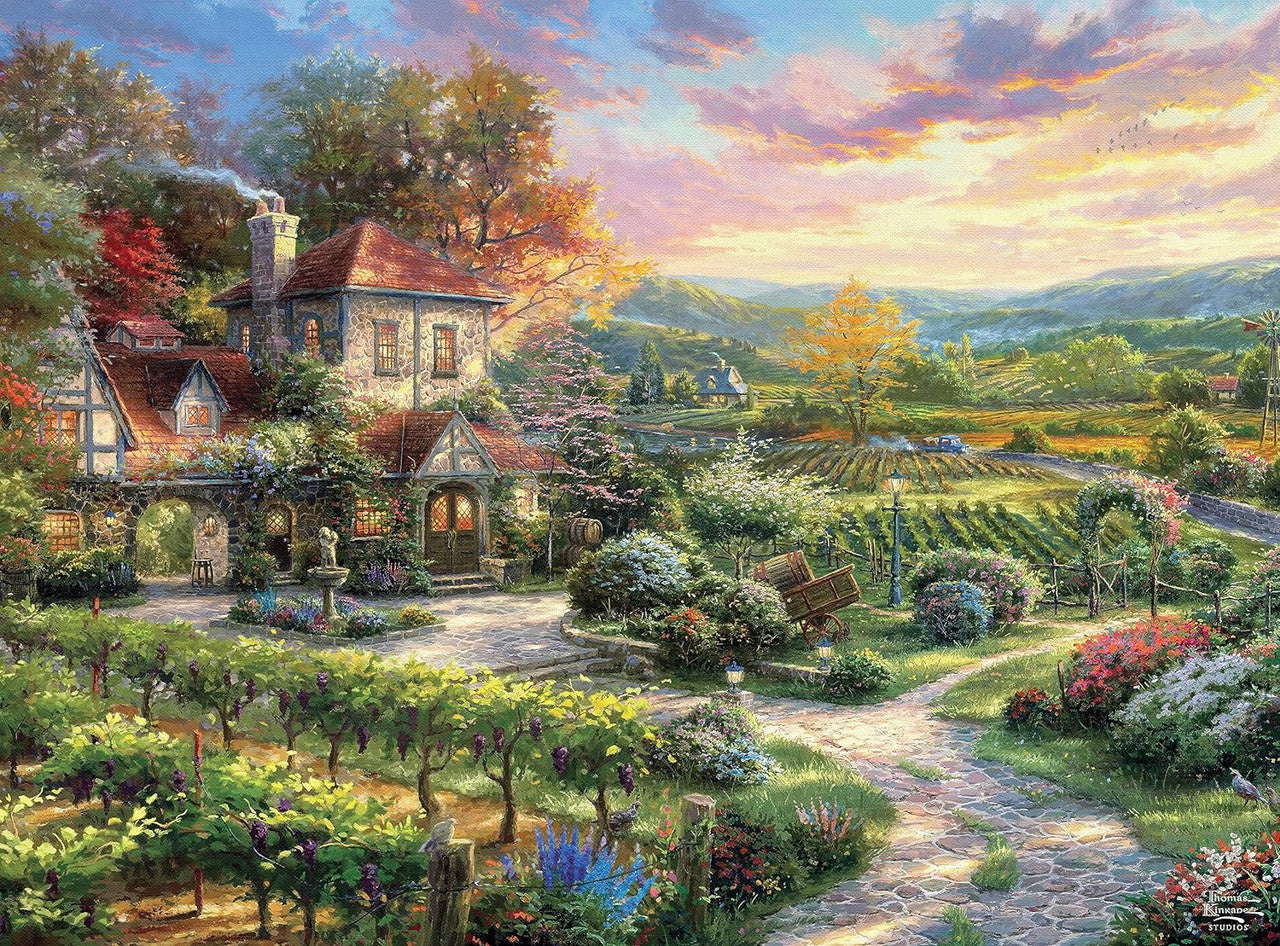 Ceaco Puzzle: Thomas Kinkade: Wine Country Living 1000 Piece (Puzzle Silver Select: Giftable package with silver foil accents)