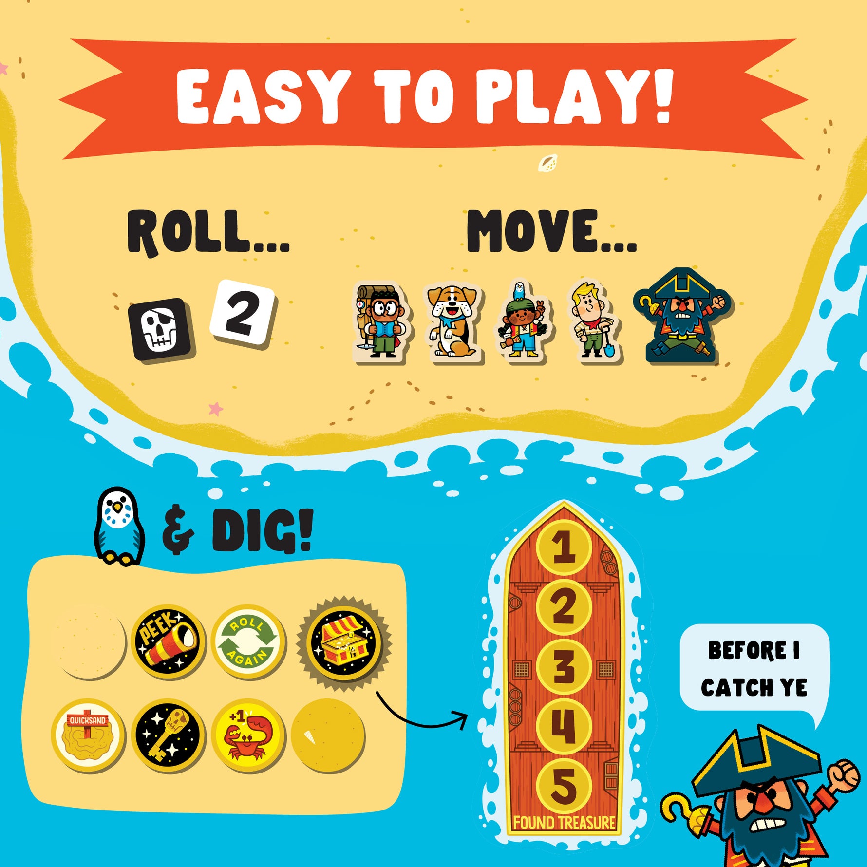 Treasure Hunt Cooperative Board Game