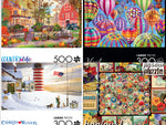 Buffalo Games SPRING 25 Puzzle Bundle – 4-Pack (2 x 300-Piece & 2 x 500-Piece Jigsaw Puzzles)