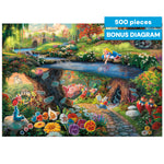 Thomas Kinkade Disney Silver Select: Alice in Wonderland 500 Piece Puzzle