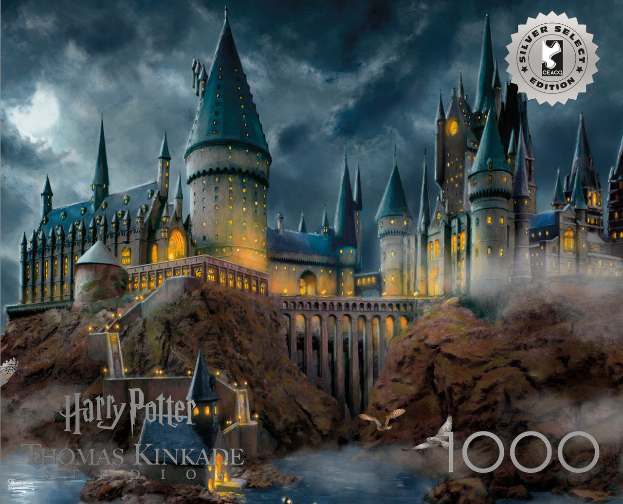 Ceaco – Thomas Kinkade Harry Potter Hogwart's Castle - 1000 Piece Silver Select Jigsaw Puzzle