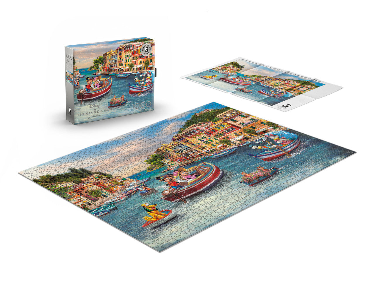 Ceaco Disney Mickey and Minnie in Italy by Thomas Kinkade Studios 1000 Piece Jigsaw Puzzle - Silver Select Edition