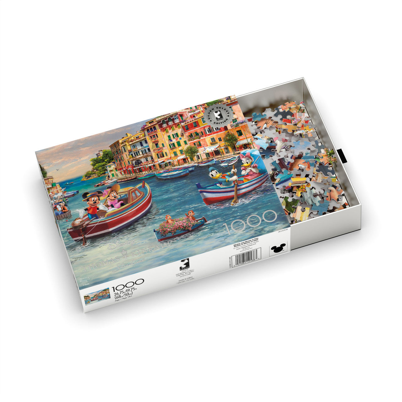 Ceaco Disney Mickey and Minnie in Italy by Thomas Kinkade Studios 1000 Piece Jigsaw Puzzle - Silver Select Edition