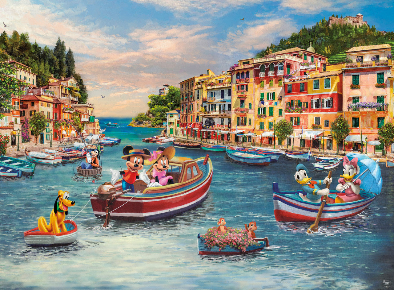 Ceaco Disney Mickey and Minnie in Italy by Thomas Kinkade Studios 1000 Piece Jigsaw Puzzle - Silver Select Edition