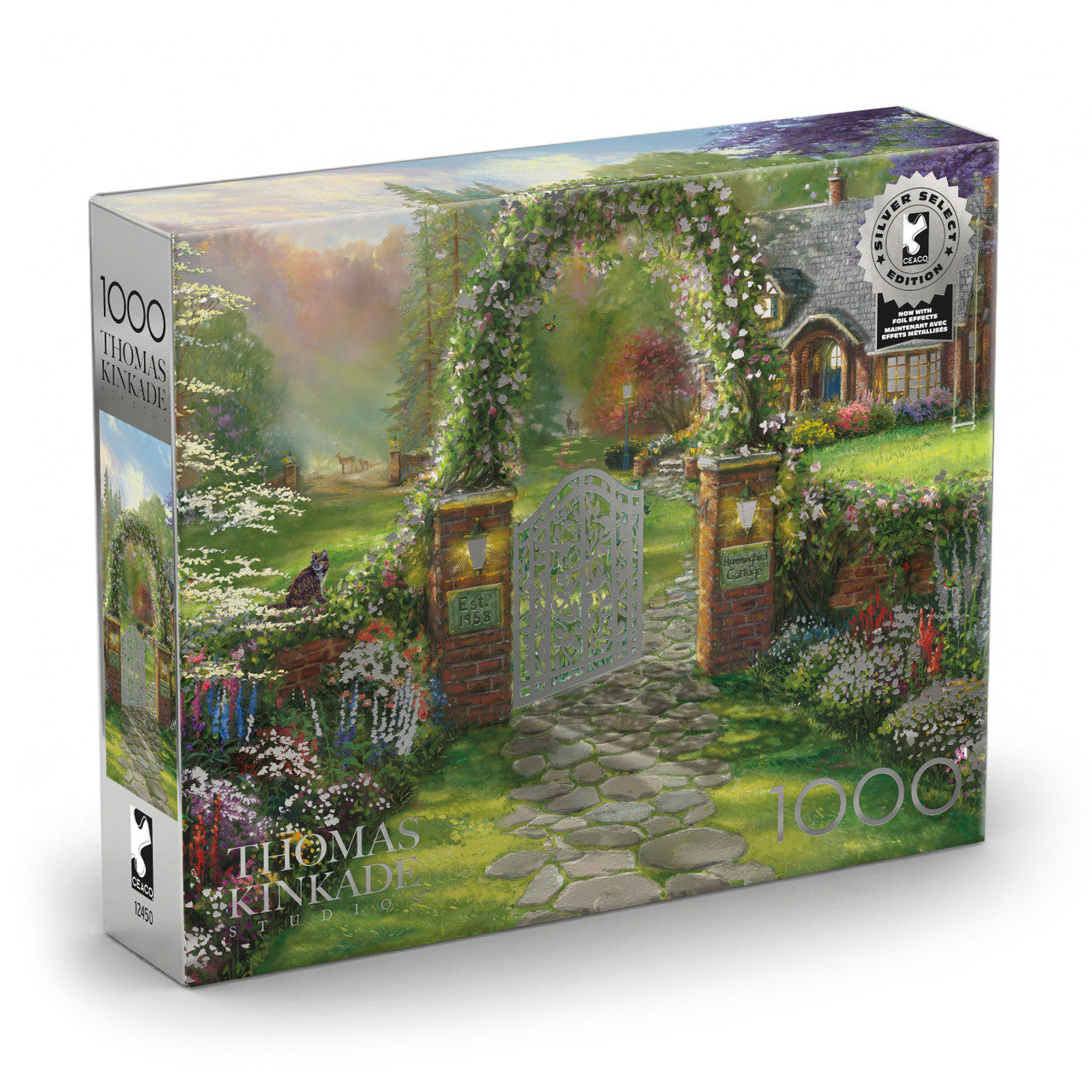 Ceaco Thomas Kinkade Silver Select Hummingbird Cottage 1000 Piece Puzzle