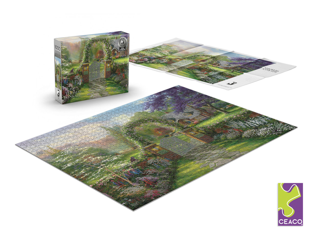 Ceaco Thomas Kinkade Silver Select Hummingbird Cottage 1000 Piece Puzzle