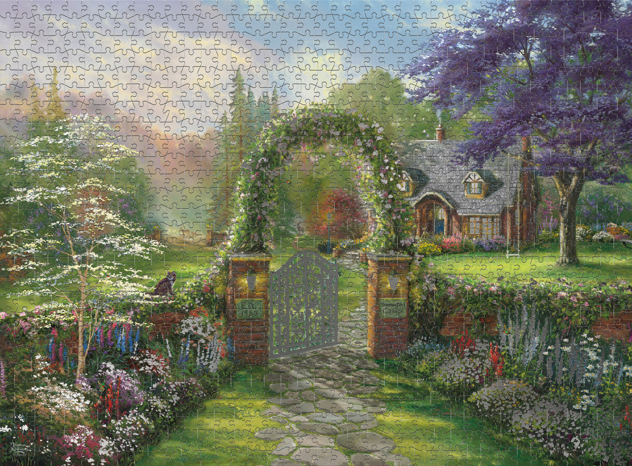 Ceaco Thomas Kinkade Silver Select Hummingbird Cottage 1000 Piece Puzzle
