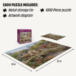 Ceaco Collector's Tin: Thomas Kinkade Summer in Cobblestone Village 1000 Piece Puzzle