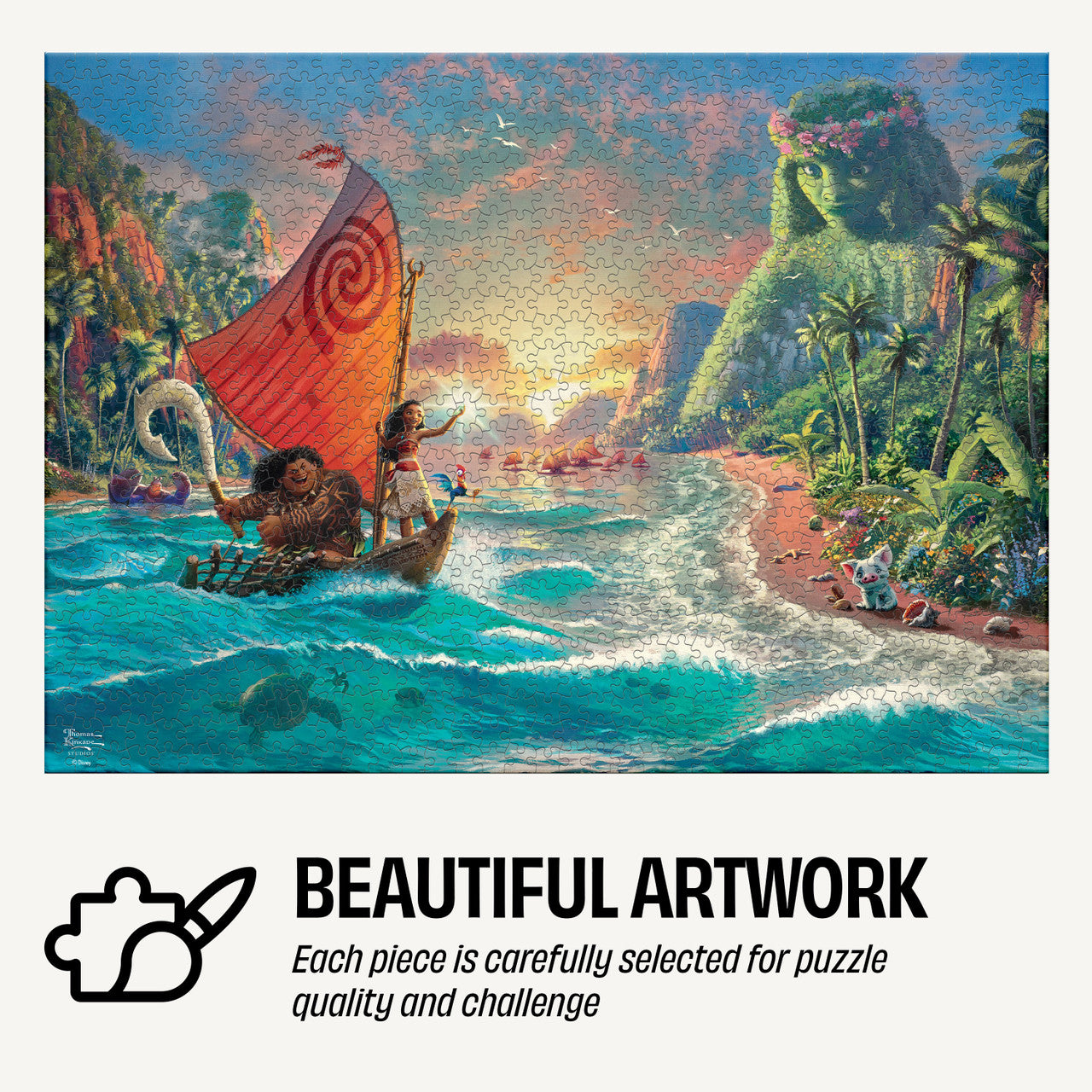 Ceaco Collector's Tin: Thomas Kinkade Disney Moana 1000 Piece Puzzle