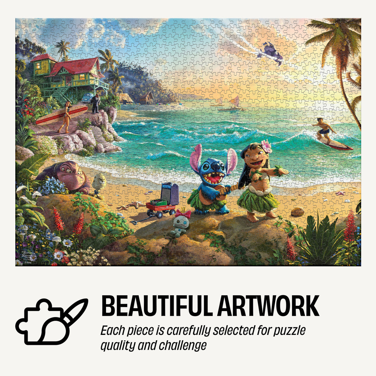 Ceaco Collector's Tin: Thomas Kinkade Disney Lilo and Stitch 1000 Piece Puzzle