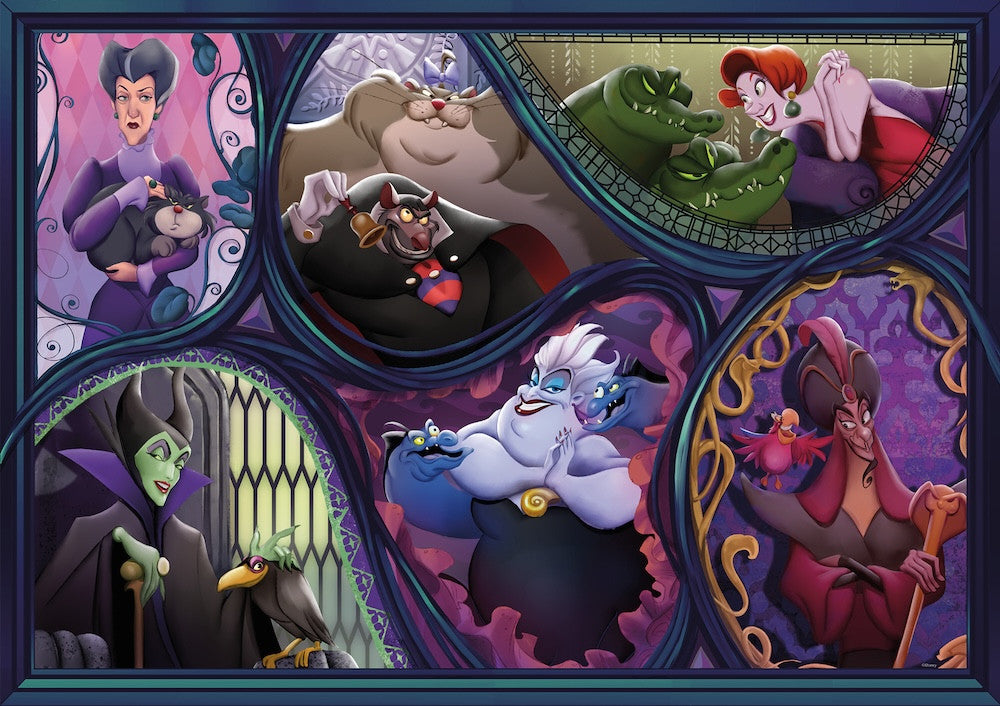 Ceaco Puzzle: Disney: Villains Pets  500 Piece Puzzle (Noir Select Edition) - Giftable Package With Silver Foil Accents