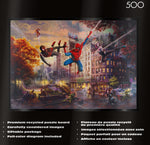 Ceaco Puzzle: Thomas Kinkade/Marvel - Spider-Man and Friends: The Ultimate Alliance  500 Piece Puzzle (Silver Select Edition) - Giftable Package With Silver Foil Accents