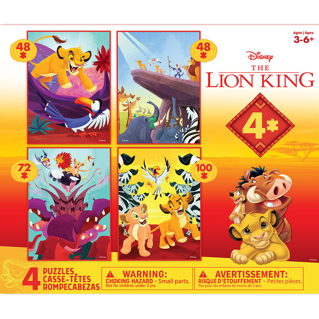 Ceaco Puzzle: 4 X 1 Kids Multipack - Disney - Lion King Kids 48-piece,  72-piece and 100-piece Puzzles