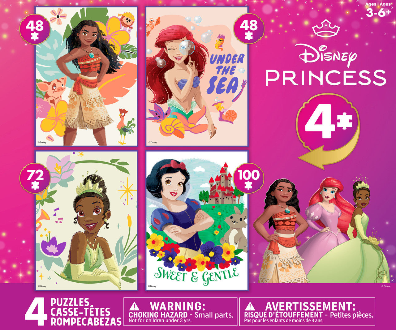 Ceaco Puzzle: 4 X 1 Kids Multipack - Disney Princess  48-piece,  72-piece and 100-piece Puzzles