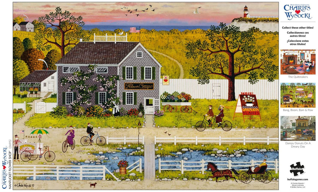Charles Wysocki Nantucket Flower Shop 300 Piece Jigsaw Puzzle Box