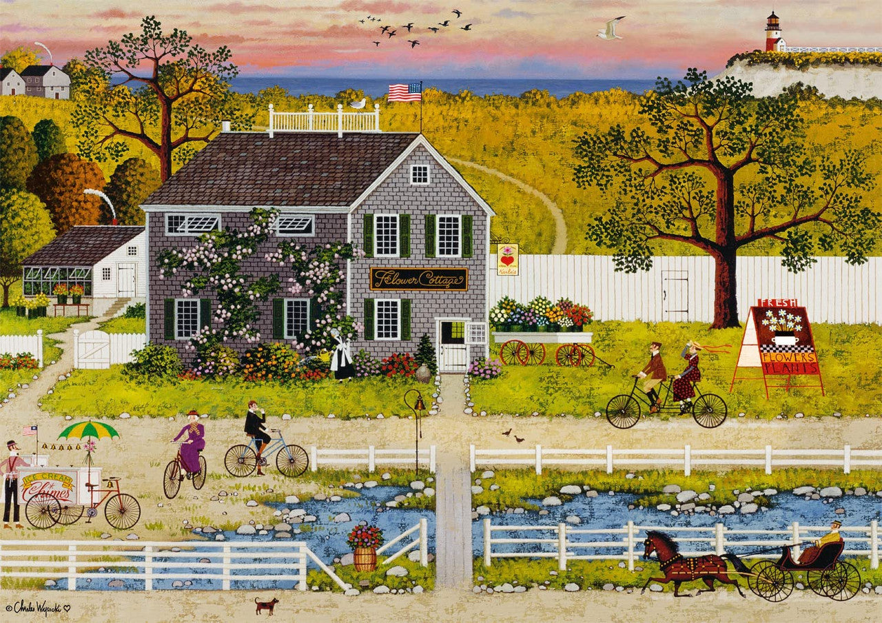 Charles Wysocki Nantucket Flower Shop 300 Piece Jigsaw Puzzle Poster