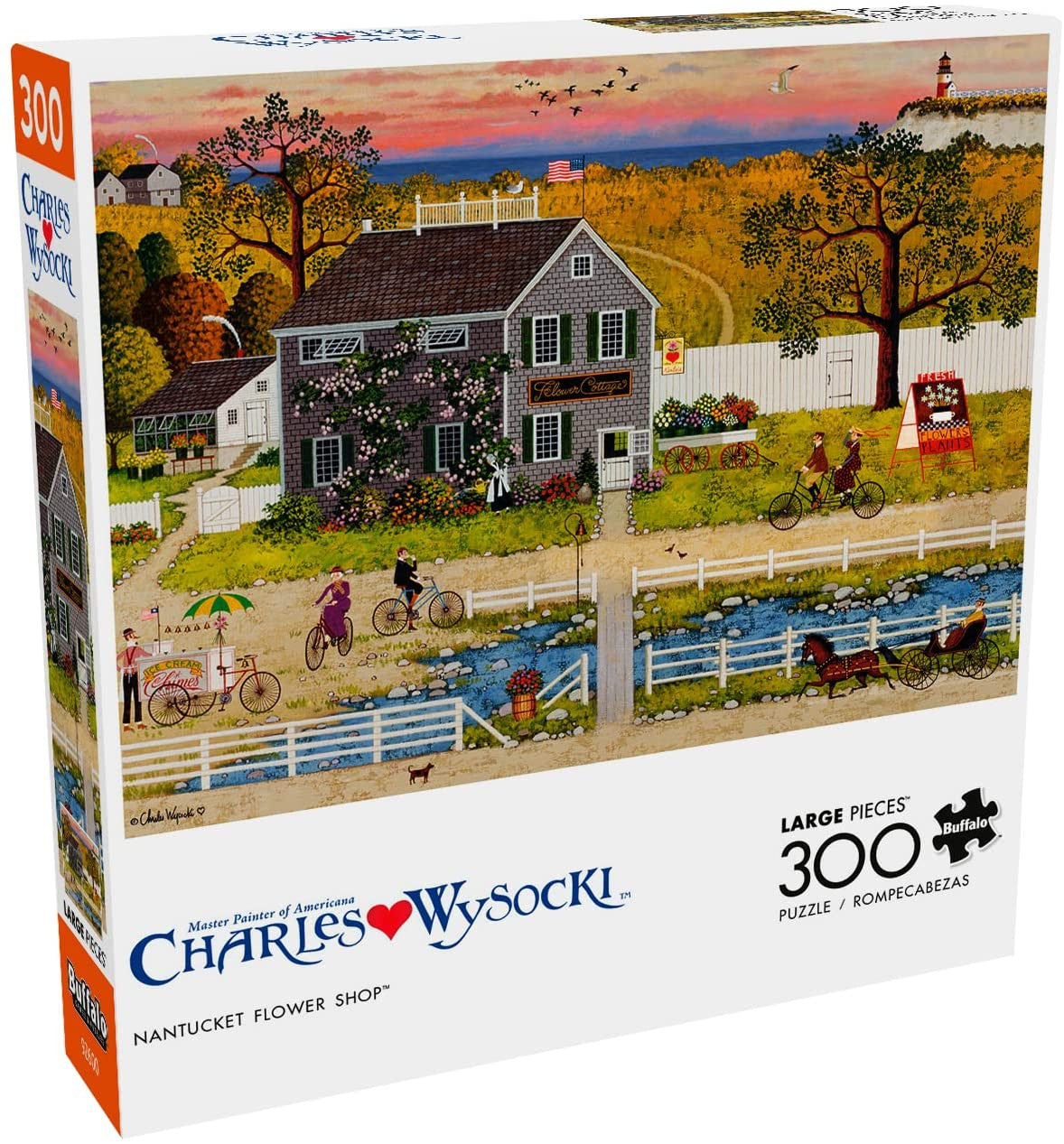 Charles Wysocki Nantucket Flower Shop 300 Piece Jigsaw Puzzle Box 2
