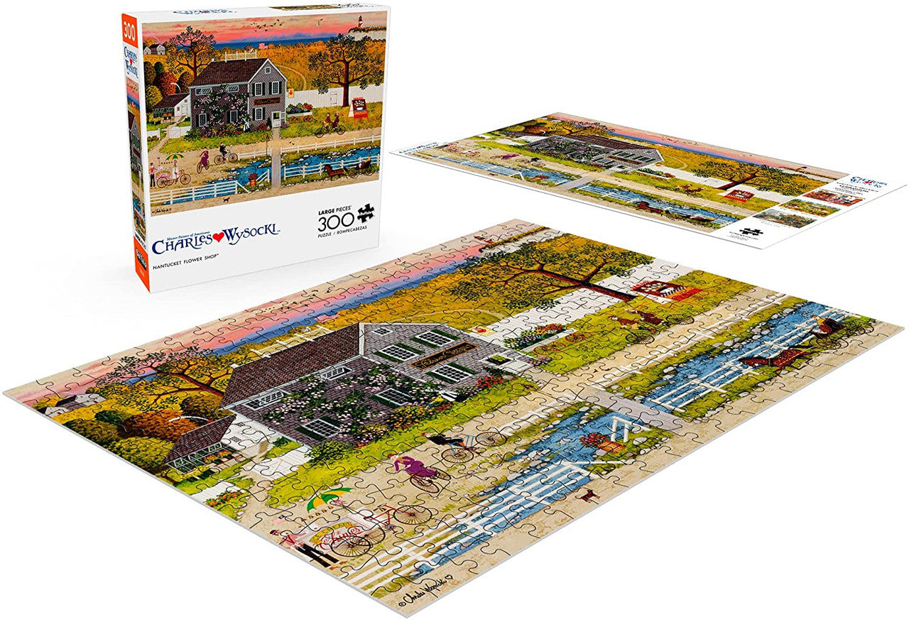 Charles Wysocki Nantucket Flower Shop 300 Piece Jigsaw Puzzle Assempled