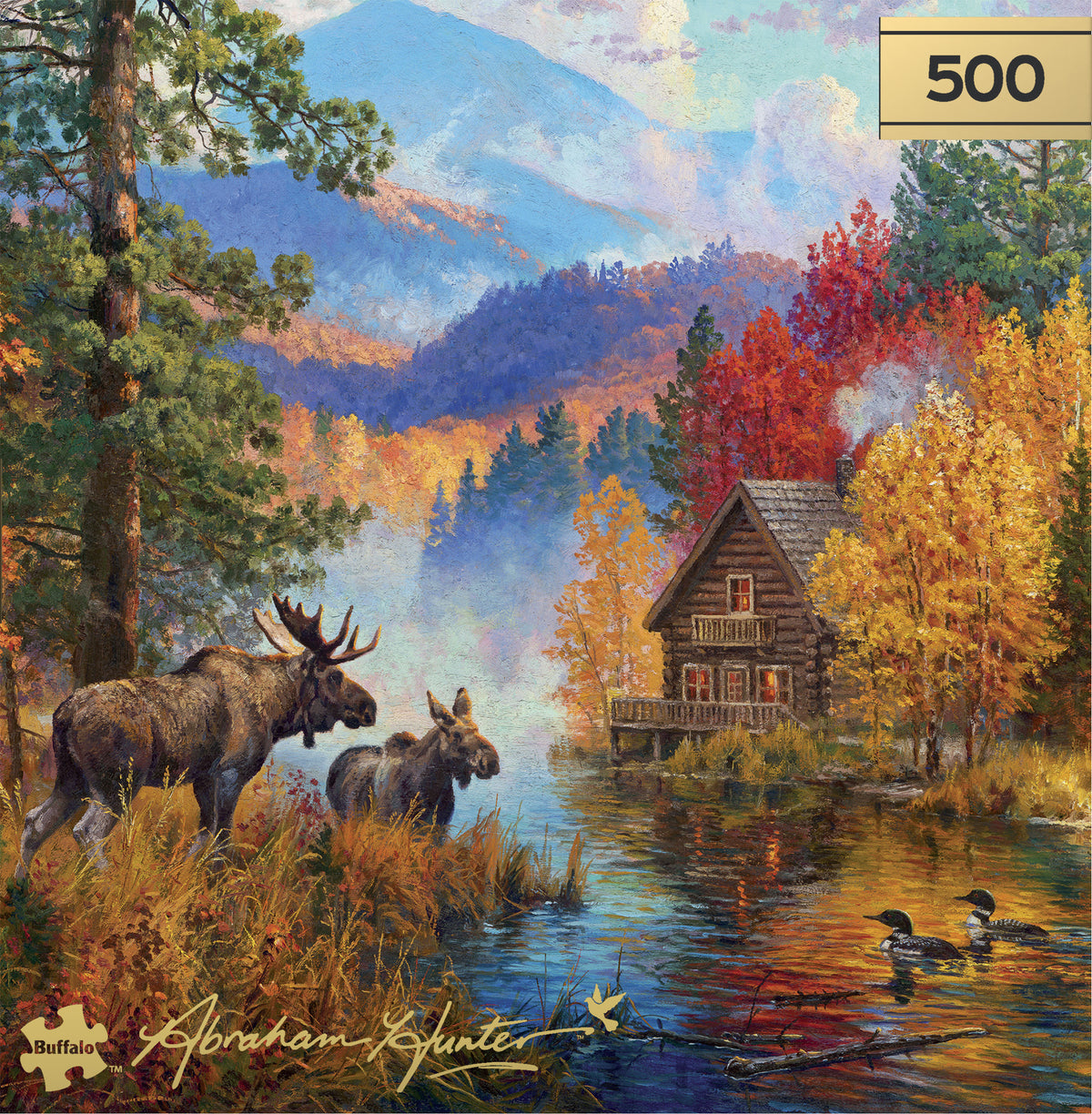 Gold Collection – Adirondack Lake 500 Piece Jigsaw Puzzle - Abraham Hunter