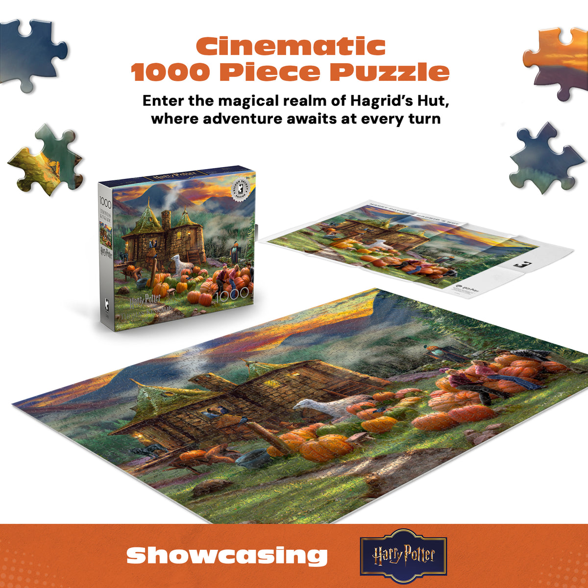 Ceaco Silver Select - Thomas Kinkade Harry Potter - Hagrid’s Hut - 1000 Piece Silver Select Jigsaw Puzzle