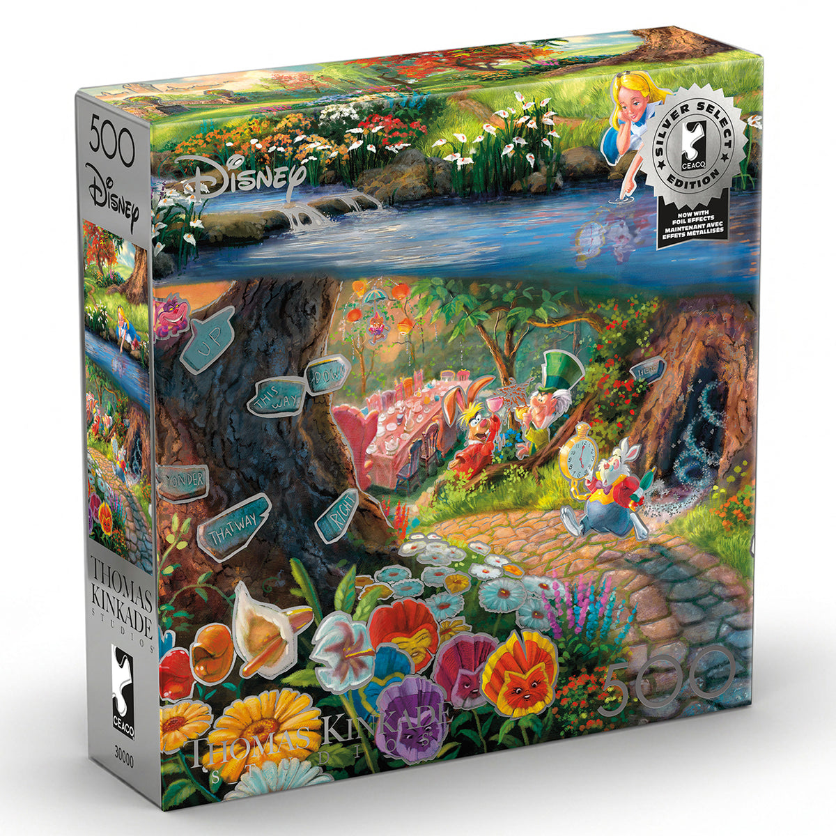 Thomas Kinkade Disney Silver Select: Alice in Wonderland 500 Piece Puzzle