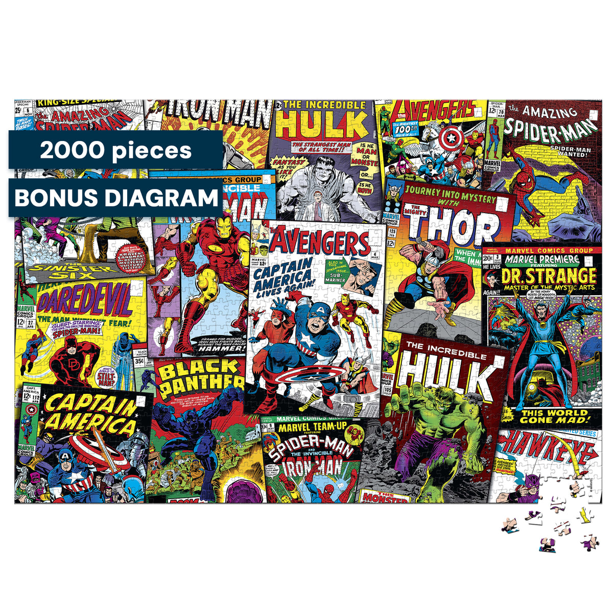 Silver Select: Marvel Comic Collage 2000 Piece Puzzle