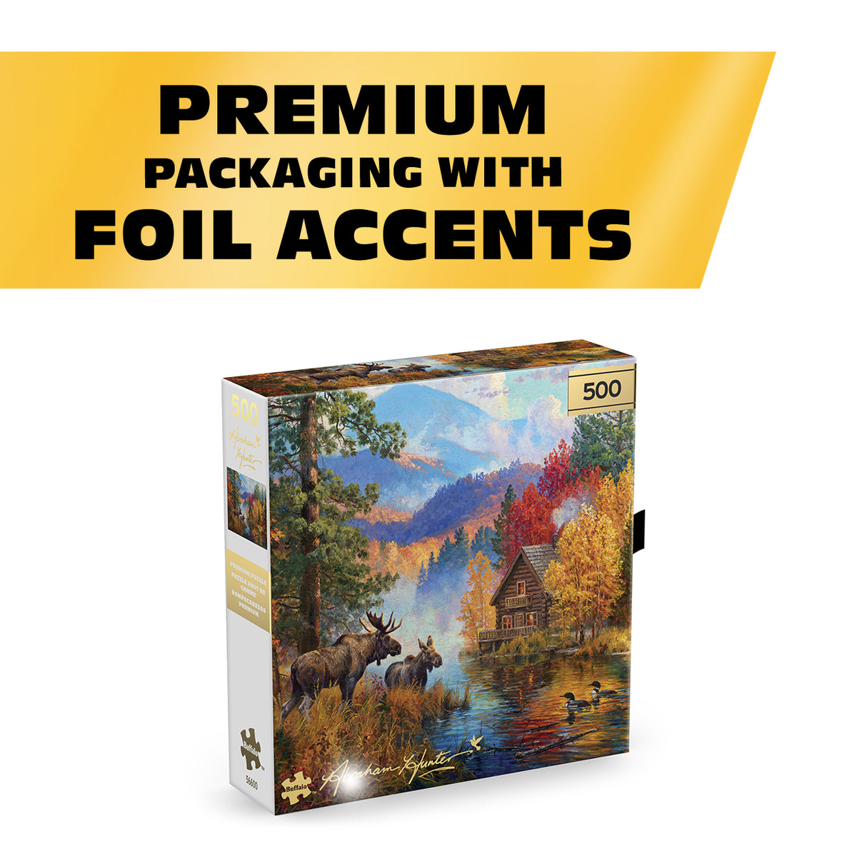 Gold Collection – Adirondack Lake 500 Piece Jigsaw Puzzle - Abraham Hunter