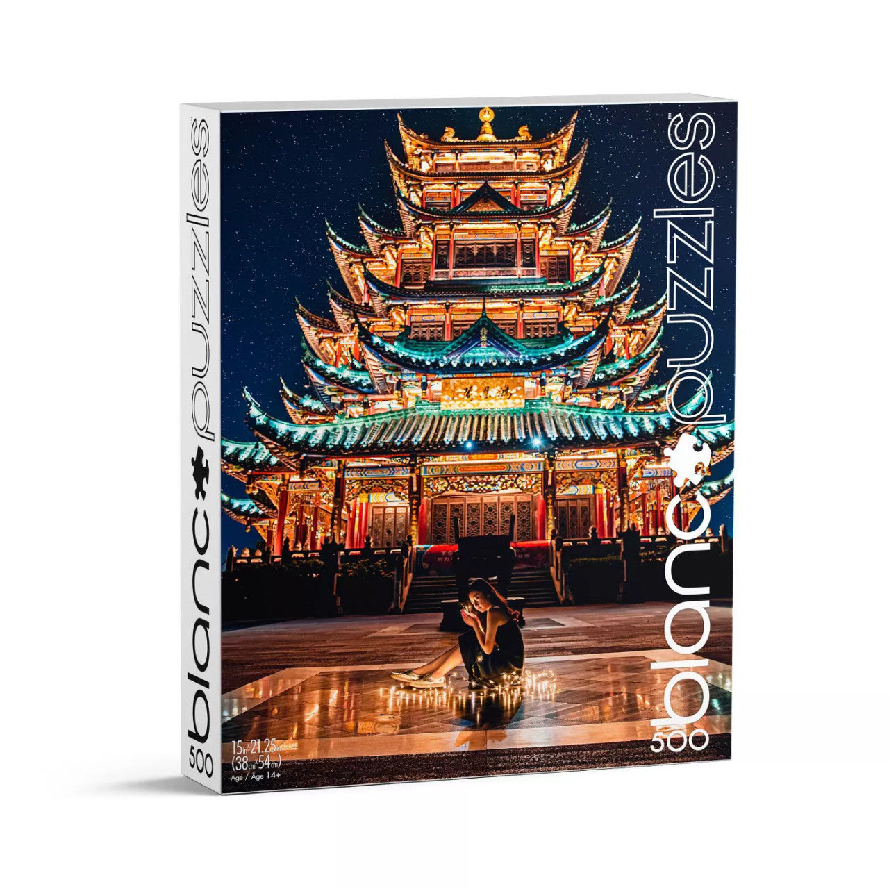 blanc - Chongqing Chinese Temple at Night 500 Piece Jigsaw Puzzle