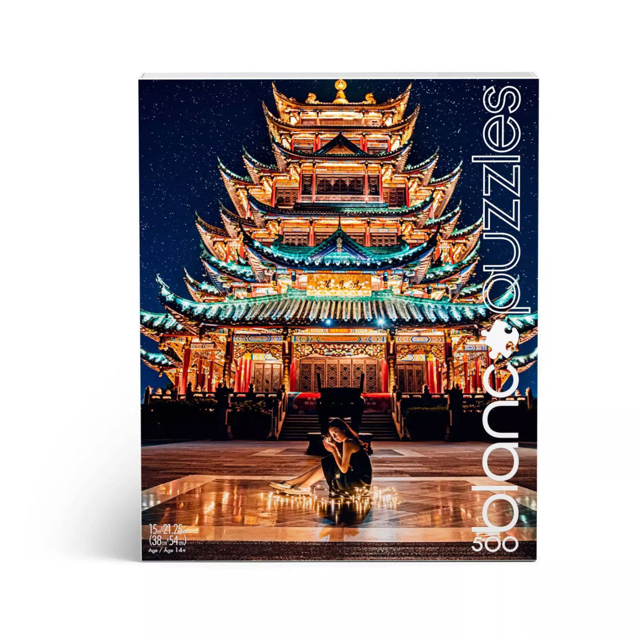 blanc - Chongqing Chinese Temple at Night 500 Piece Jigsaw Puzzle