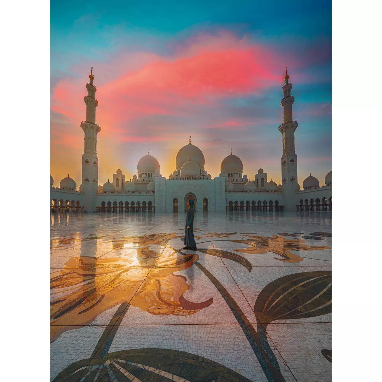 blanc - Sunset Abu Dhabi Mosque 300 Piece Jigsaw Puzzle
