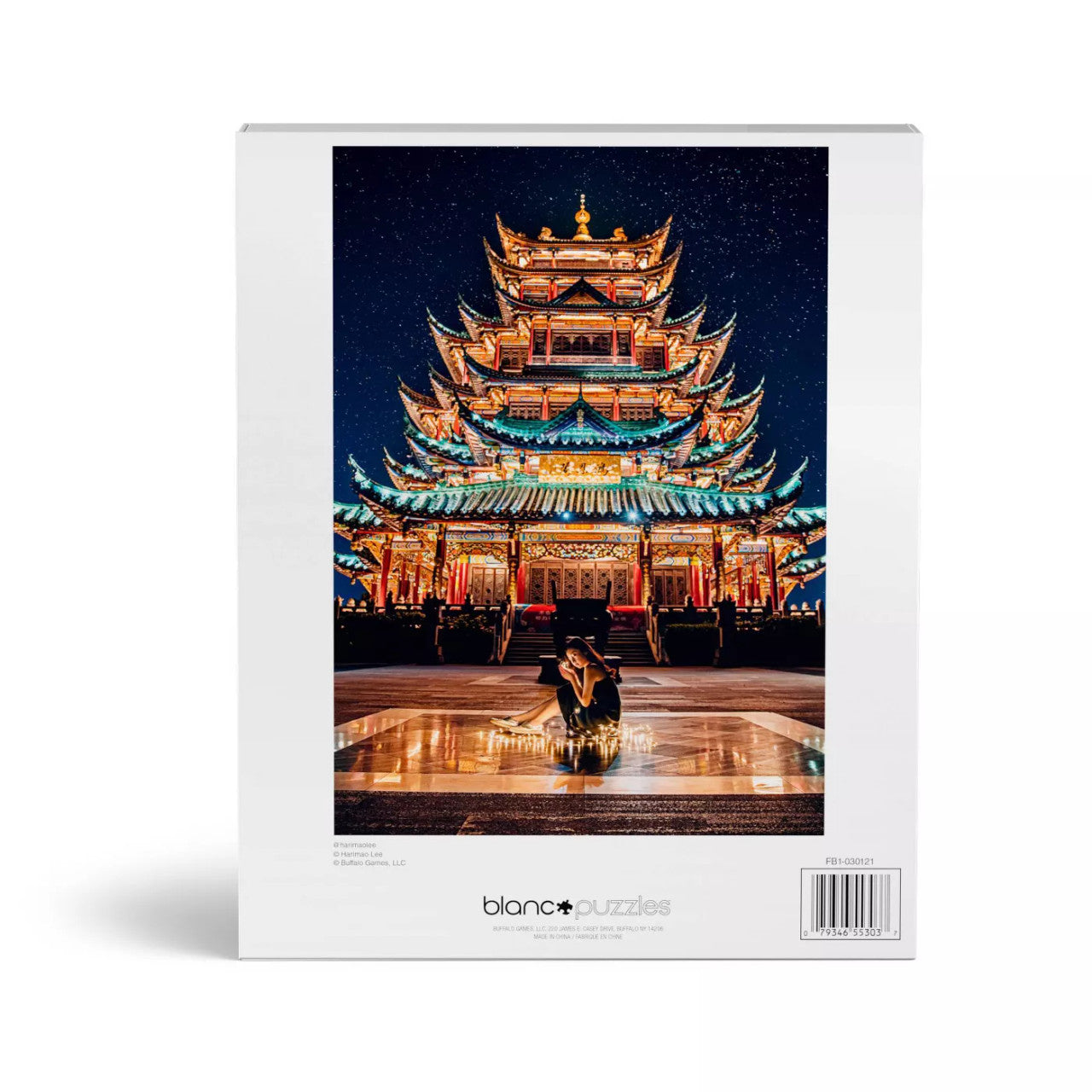 blanc - Chongqing Chinese Temple at Night 500 Piece Jigsaw Puzzle